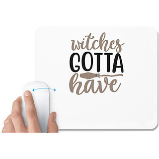                       UDNAG White Mousepad 'Witch | witches gotta have copy' for Computer / PC / Laptop [230 x 200 x 5mm]                                              