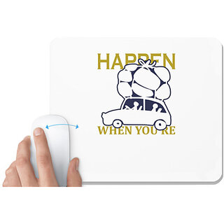                       UDNAG White Mousepad 'Travelling | The best' for Computer / PC / Laptop [230 x 200 x 5mm]                                              
