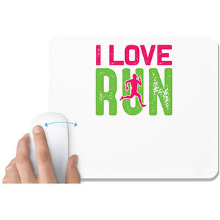                       UDNAG White Mousepad 'Running | I love copy 2' for Computer / PC / Laptop [230 x 200 x 5mm]                                              