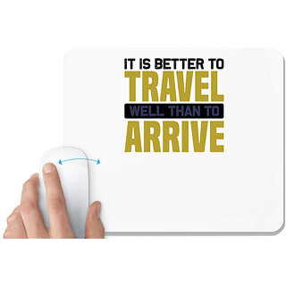                       UDNAG White Mousepad 'Travelling | It is' for Computer / PC / Laptop [230 x 200 x 5mm]                                              