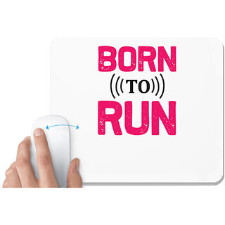                       UDNAG White Mousepad 'Running | Born to run' for Computer / PC / Laptop [230 x 200 x 5mm]                                              