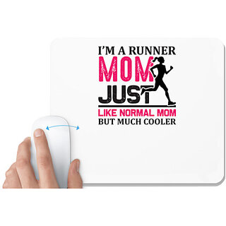                       UDNAG White Mousepad 'Running | I'm a' for Computer / PC / Laptop [230 x 200 x 5mm]                                              