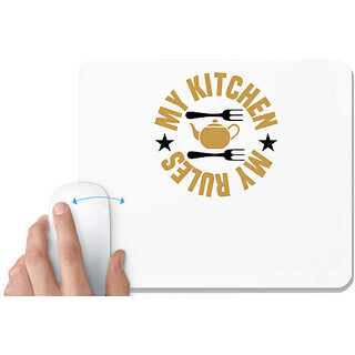                       UDNAG White Mousepad 'Cooking | My kitchen' for Computer / PC / Laptop [230 x 200 x 5mm]                                              