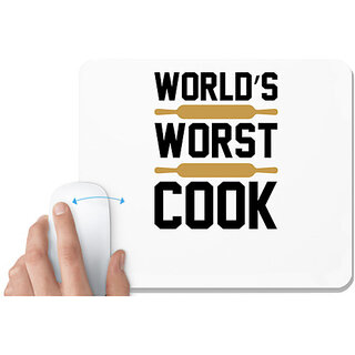                       UDNAG White Mousepad 'Cooking | World' for Computer / PC / Laptop [230 x 200 x 5mm]                                              
