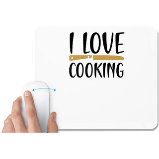                       UDNAG White Mousepad 'Cooking | I love copy 3' for Computer / PC / Laptop [230 x 200 x 5mm]                                              