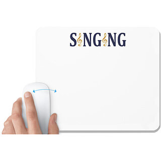                       UDNAG White Mousepad 'Music | Singing' for Computer / PC / Laptop [230 x 200 x 5mm]                                              