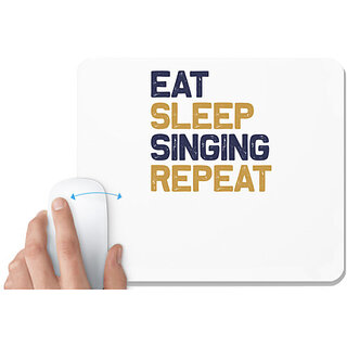                       UDNAG White Mousepad 'Music | Eat sleep copy 8' for Computer / PC / Laptop [230 x 200 x 5mm]                                              