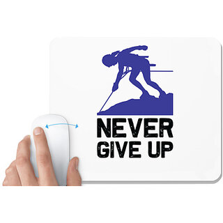                       UDNAG White Mousepad 'Climbing | Never give up' for Computer / PC / Laptop [230 x 200 x 5mm]                                              