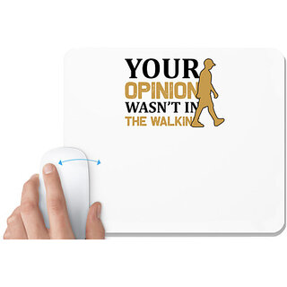                       UDNAG White Mousepad 'Walking | your copy' for Computer / PC / Laptop [230 x 200 x 5mm]                                              