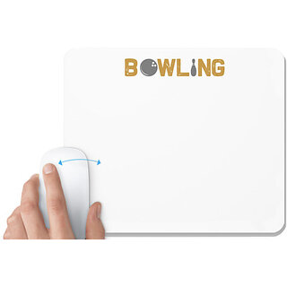                       UDNAG White Mousepad 'Bowling | Bowling 0' for Computer / PC / Laptop [230 x 200 x 5mm]                                              