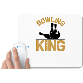                       UDNAG White Mousepad 'Bowling | Bowling king' for Computer / PC / Laptop [230 x 200 x 5mm]                                              