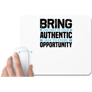                       UDNAG White Mousepad 'Opportunity | Bring the' for Computer / PC / Laptop [230 x 200 x 5mm]                                              