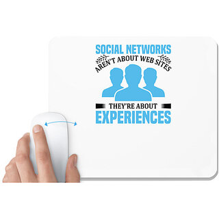                      UDNAG White Mousepad 'Social Networks | Social networks' for Computer / PC / Laptop [230 x 200 x 5mm]                                              