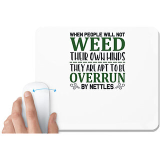                      UDNAG White Mousepad 'Garden | When people' for Computer / PC / Laptop [230 x 200 x 5mm]                                              