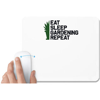                       UDNAG White Mousepad 'Garden | Eat sleep' for Computer / PC / Laptop [230 x 200 x 5mm]                                              