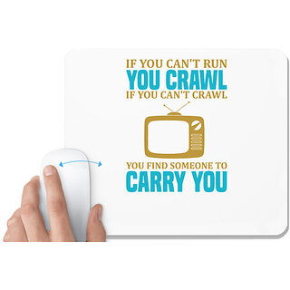                       UDNAG White Mousepad 'TV | If you' for Computer / PC / Laptop [230 x 200 x 5mm]                                              