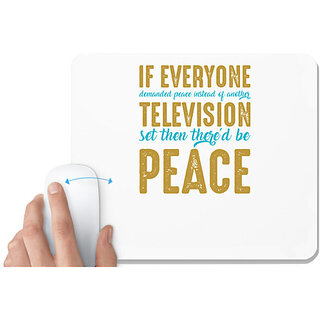 UDNAG White Mousepad 'TV | If everyone' for Computer / PC / Laptop [230 x 200 x 5mm]