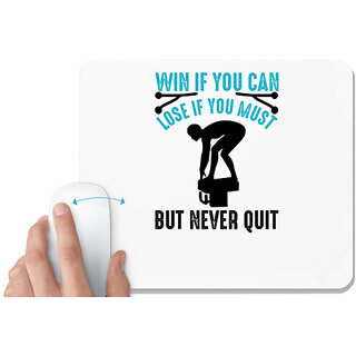                       UDNAG White Mousepad 'Hard work | Win if' for Computer / PC / Laptop [230 x 200 x 5mm]                                              