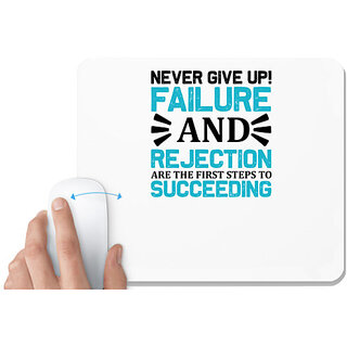                       UDNAG White Mousepad 'Never give up | Never give up copy' for Computer / PC / Laptop [230 x 200 x 5mm]                                              