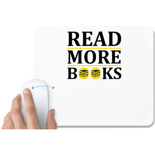                       UDNAG White Mousepad 'Books | Read more' for Computer / PC / Laptop [230 x 200 x 5mm]                                              