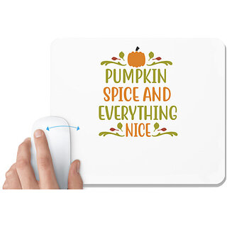                       UDNAG White Mousepad 'Halloween | pumpkin spice and everything nice' for Computer / PC / Laptop [230 x 200 x 5mm]                                              