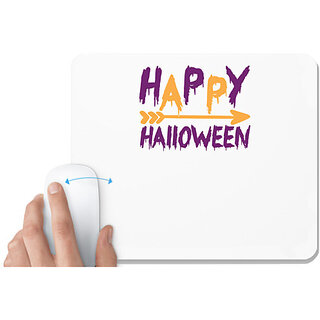                       UDNAG White Mousepad 'Halloween | Happy Halloweenn copy' for Computer / PC / Laptop [230 x 200 x 5mm]                                              