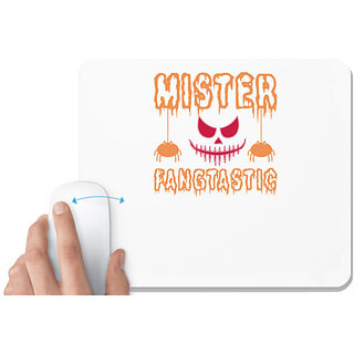                       UDNAG White Mousepad 'Halloween | Mister Fangtastic copy' for Computer / PC / Laptop [230 x 200 x 5mm]                                              
