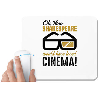                       UDNAG White Mousepad 'Cinema | Oh how' for Computer / PC / Laptop [230 x 200 x 5mm]                                              