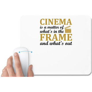                       UDNAG White Mousepad 'Cinema | Cinema' for Computer / PC / Laptop [230 x 200 x 5mm]                                              