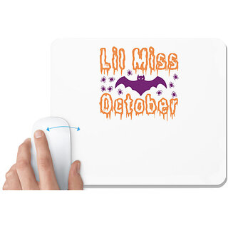                       UDNAG White Mousepad 'Halloween | Lil Miss Octobe' for Computer / PC / Laptop [230 x 200 x 5mm]                                              