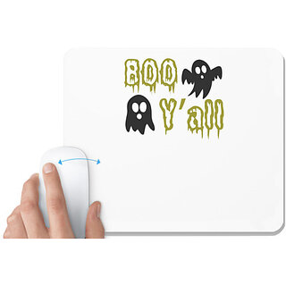                       UDNAG White Mousepad 'Halloween | Boo yall copy' for Computer / PC / Laptop [230 x 200 x 5mm]                                              