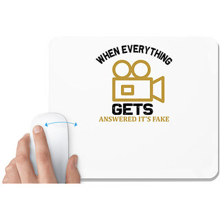                       UDNAG White Mousepad 'Movies | When' for Computer / PC / Laptop [230 x 200 x 5mm]                                              