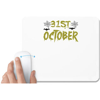                       UDNAG White Mousepad 'Halloween | October 31st copy' for Computer / PC / Laptop [230 x 200 x 5mm]                                              