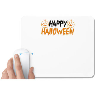                       UDNAG White Mousepad 'Halloween | Happy Halloween copy 2' for Computer / PC / Laptop [230 x 200 x 5mm]                                              