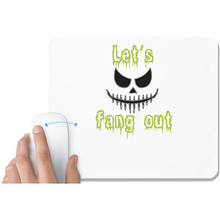                       UDNAG White Mousepad 'Halloween | Lets fang out copy' for Computer / PC / Laptop [230 x 200 x 5mm]                                              