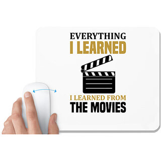                       UDNAG White Mousepad 'Movies | Everything' for Computer / PC / Laptop [230 x 200 x 5mm]                                              