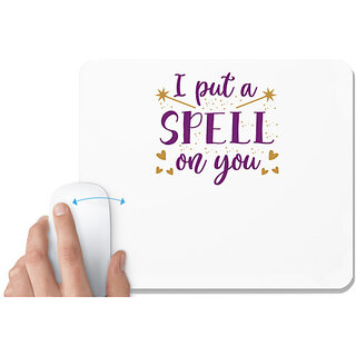                       UDNAG White Mousepad 'witch | I put a spell on you' for Computer / PC / Laptop [230 x 200 x 5mm]                                              