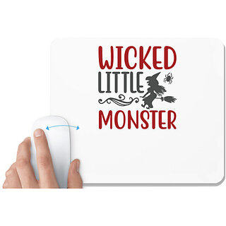                       UDNAG White Mousepad 'witch | Wicked Little Monster' for Computer / PC / Laptop [230 x 200 x 5mm]                                              