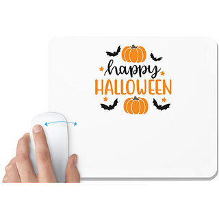                       UDNAG White Mousepad 'Halloween | Happy Halloweenn' for Computer / PC / Laptop [230 x 200 x 5mm]                                              