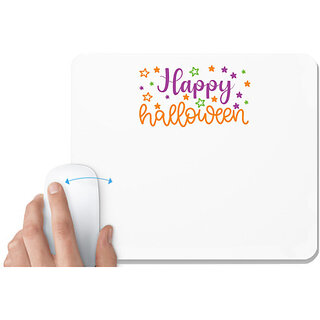                      UDNAG White Mousepad 'Halloween | Happy Halloween' for Computer / PC / Laptop [230 x 200 x 5mm]                                              