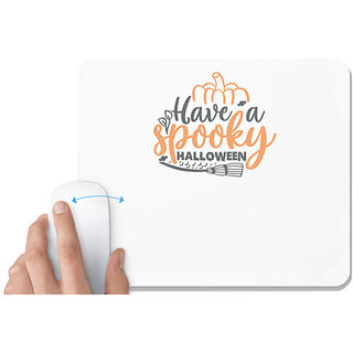                       UDNAG White Mousepad 'Halloween | Have a spooky Halloween' for Computer / PC / Laptop [230 x 200 x 5mm]                                              