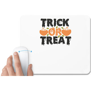                       UDNAG White Mousepad 'Halloween | Trick or Treat_1' for Computer / PC / Laptop [230 x 200 x 5mm]                                              