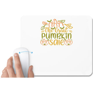                       UDNAG White Mousepad 'Halloween | The Great Pumpkin Sale' for Computer / PC / Laptop [230 x 200 x 5mm]                                              