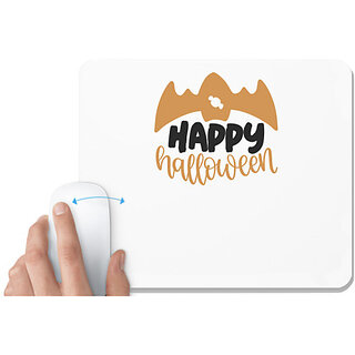                       UDNAG White Mousepad 'Halloween | Happy Halloween_1' for Computer / PC / Laptop [230 x 200 x 5mm]                                              