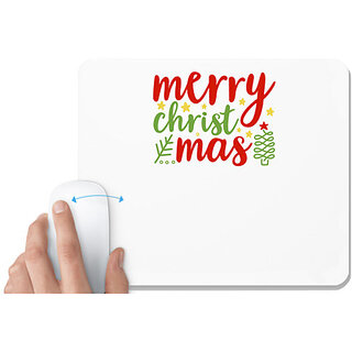                       UDNAG White Mousepad 'Christmas | merry christmassss' for Computer / PC / Laptop [230 x 200 x 5mm]                                              