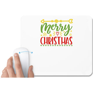                       UDNAG White Mousepad 'Christmas | merry christmass' for Computer / PC / Laptop [230 x 200 x 5mm]                                              