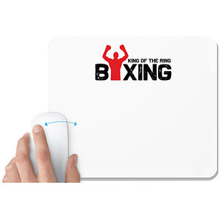                       UDNAG White Mousepad 'Boxing | King of the' for Computer / PC / Laptop [230 x 200 x 5mm]                                              