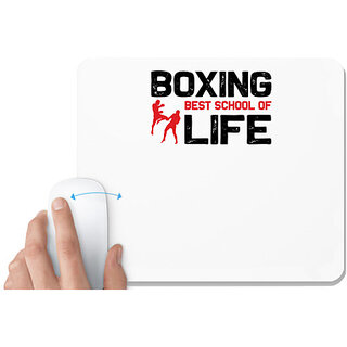                       UDNAG White Mousepad 'Boxing | Boxing best' for Computer / PC / Laptop [230 x 200 x 5mm]                                              