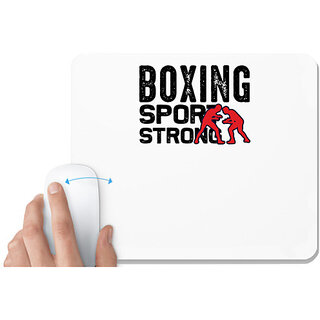                       UDNAG White Mousepad 'Boxing | Boxing sport' for Computer / PC / Laptop [230 x 200 x 5mm]                                              