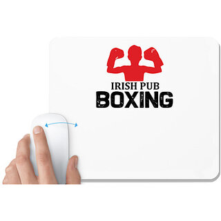                       UDNAG White Mousepad 'Boxing | Irish' for Computer / PC / Laptop [230 x 200 x 5mm]                                              